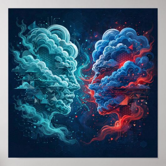 Géants du Cloud — Affiche de guerre dans le cloud (Devant)