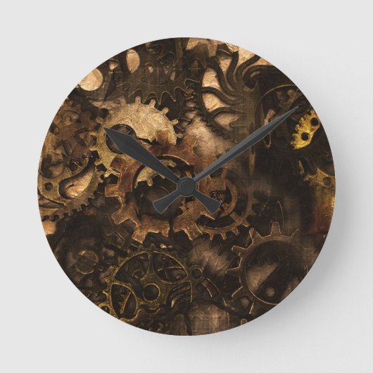 Gear Changer - Steampunk Gears & Cogs Ronde Klok (Voorkant)
