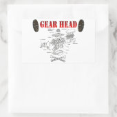 GEAR HEAD RECHTHOEKIGE STICKER (Tas)