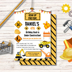 Gear Up gepersonaliseerde bouw thema verjaardag Kaart
