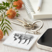 Gearceerde Pit Bull Mini Tag Sleutelhanger (Voorkant Rechts)