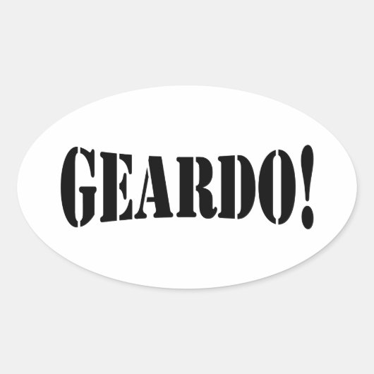 GEARDO! OVALE STICKER (Voorkant)