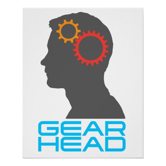Gearhead Profile Silhouette Perfect Poster (Voorkant)