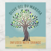Gearomatiseerde olijfolie gepersonaliseerde inblik wijn etiket (Enkel label)
