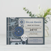 GEARS Bar Bat Mitzvah Uitnodiging (Staand voorkant)