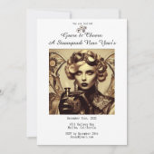 Gears & Cheers Een Steampunk Nieuwjaar Kaart (Voorkant)