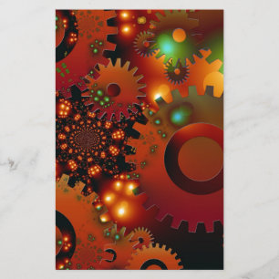 Gears Clock Kantoor Design Digital Art Destiny Briefpapier