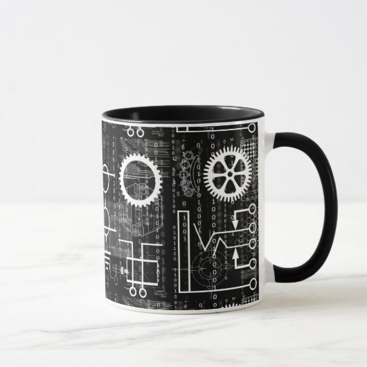 Gears Galore Tech geïnspireerde koffie-Mok Mok (Rechts)