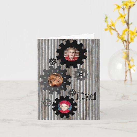 Gears Photo Lijst Vaderdag Kaart (Gele Bloem)