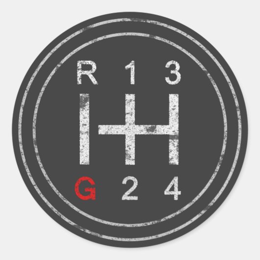 Gearshift Knob Syncro T3 Vanagon Klassieke auto Ronde Sticker (Voorkant)