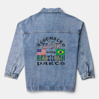Geassembleerd in de VS met behulp van Braziliaanse Denim Jacket