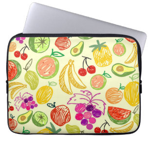 geassorteerd vruchtdoedelpatroon laptop sleeve