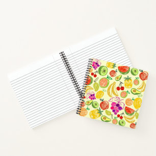 geassorteerd vruchtdoedelpatroon notitieboek