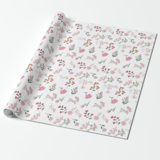 Geassorteerde delicate bloemen in patroon afdrukke cadeaupapier