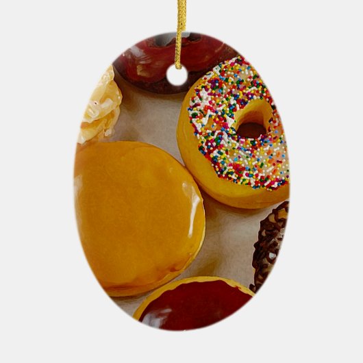 Geassorteerde donuts keramisch ornament (Voorkant)