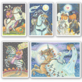 GEASSORTEERDE HOOFDLEZHORSEMAN HORSEWOMAN HALLOEEN STICKER