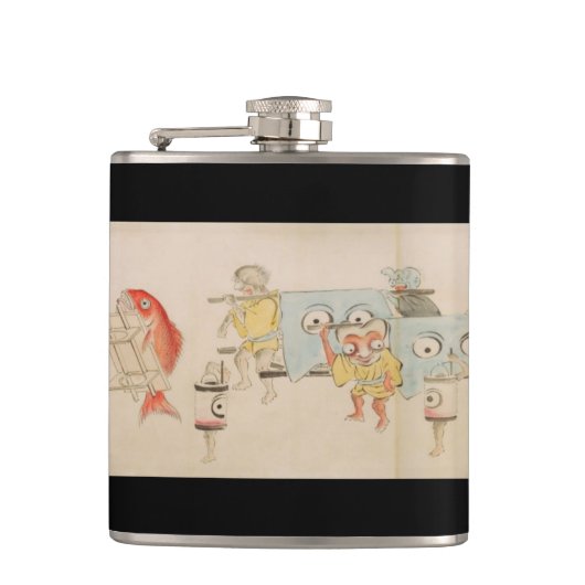 Geassorteerde Japanse Yokai Emaki Heupfles (Voorkant)