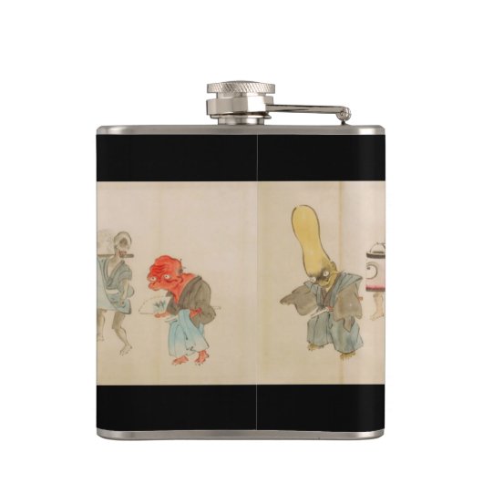 Geassorteerde Japanse Yokai Emaki Heupfles (Achterkant)