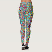 Geassorteerde Psychedelic Swirls Leggings (Achterkant)
