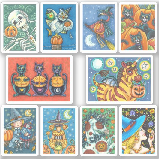 GEASSORTEERDE VARIETY HALLOWEEN HAPPY CUTE FUNNY W STICKER (Voorkant)