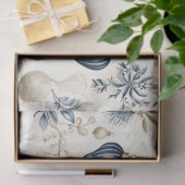 Geavanceerd blauw & goud kerstpatroon tissuepapier (Geschenk)