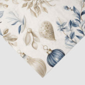 Geavanceerd blauw & goud kerstpatroon tissuepapier (Detail)