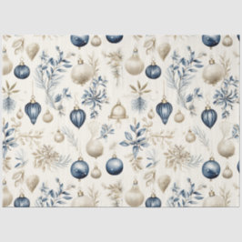 Geavanceerd blauw & goud kerstpatroon tissuepapier
