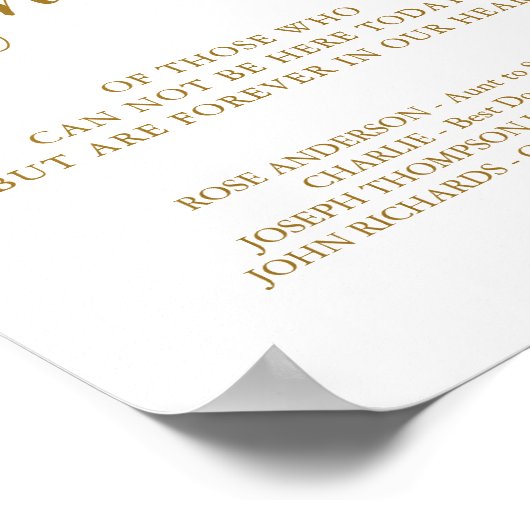 Geavanceerd gepersonaliseerd gouden weddenschap poster (Hoek)