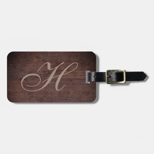 Geavanceerd houten effect Initiaal Bagagelabel (Voorkant horizontaal)