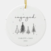 Geavanceerd minimalistisch kerstfeest op maat keramisch ornament (Voorkant)