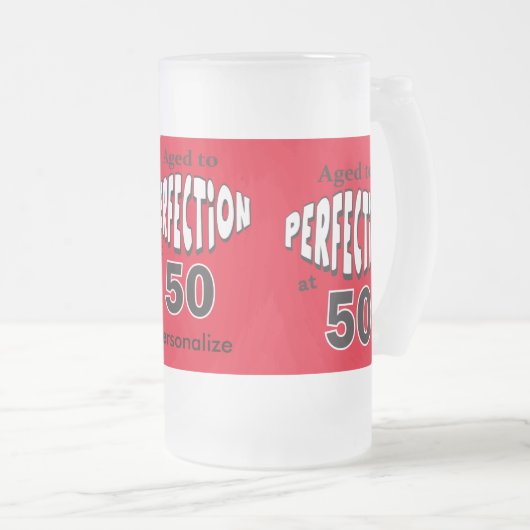 Geavanceerd op 50 jaar | 50e verjaardag matglas bierpul (Voorkant rechts)