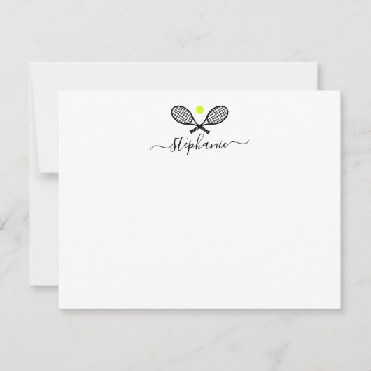 Geavanceerd Tennis Rackets modern script Notitiekaartje (Voorkant)