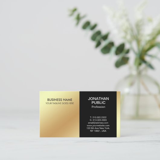 Geavanceerd zwart wit design modern bedrijf visitekaartje (Staand voorkant)