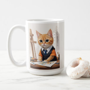 Geavanceerde architect Cat Ginger Kitten Art Koffiemok