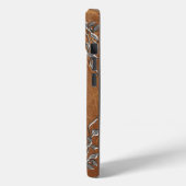 Geavanceerde bruine Westerne Lederen monogram Case-Mate iPhone Case (Achterkant / Links)