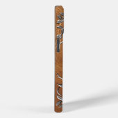 Geavanceerde bruine Westerne Lederen monogram Case-Mate iPhone Case (Achterkant / Rechts)