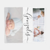 Geavanceerde foto's van het moderne familieletters fleece deken (Voorkant (Horizontaal))