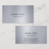 Geavanceerde Freehand Script Modern Silver Clean Visitekaartje (Voorkant / Achterkant)