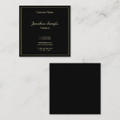 Geavanceerde Gold Handwrited Script Elegant Cool Vierkante Visitekaartje (Voorkant / Achterkant)