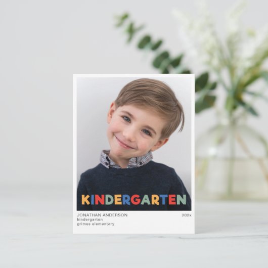 Geavanceerde kleuterschool Afstuderen Aankondiging Briefkaart (Staand voorkant)