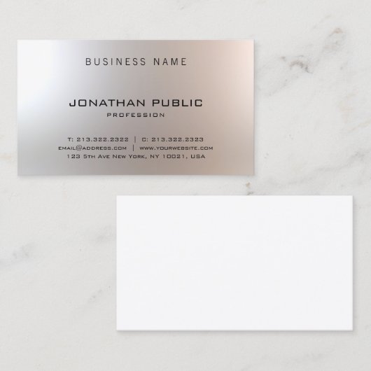 Geavanceerde moderne elegante vormgeving met glam visitekaartje (Voorkant / Achterkant)