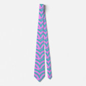 geavanceerde moderne roze/groene gebogen chevron stropdas (Voorkant)