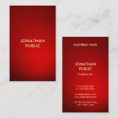 Geavanceerde professionele rode damast gouden naam visitekaartje (Voorkant / Achterkant)