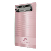 Geavanceerde Roos Gold Sjabloon Monogram Modern Mini Klembord (Angled2)