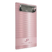 Geavanceerde Roos Gold Sjabloon Monogram Modern Mini Klembord (Schuin)