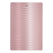 Geavanceerde Roos Gold Sjabloon Monogram Modern Mini Klembord (Achterkant)