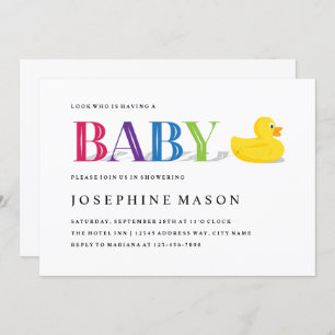 Geavanceerde Rubber Duck Rainbow-Baby shower Kaart
