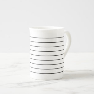Geavanceerde Stripes Black en White Tea Cup Porselein Kop