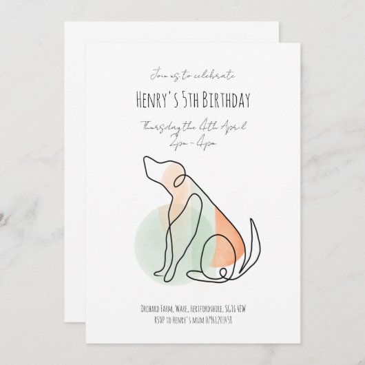 Geavanceerde uitnodiging voor verjaardagsdag van t (Voorkant / Achterkant)