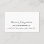 Geavanceerde zwart op zilver staal unisex visitekaartje (Achterkant)